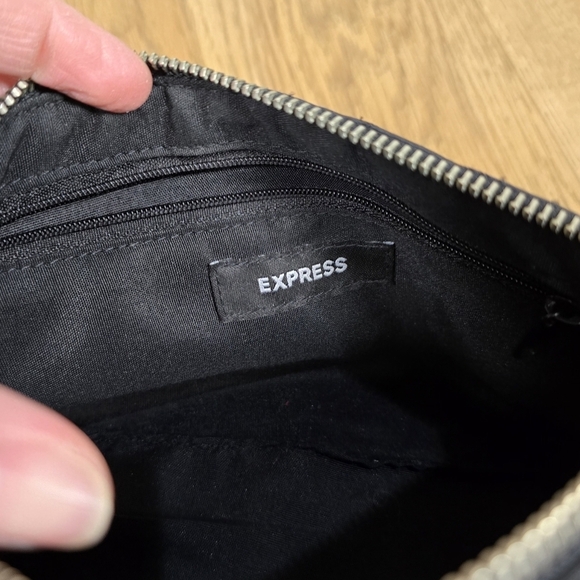 Vintage Y2k Express Black Mini Shoulder Bag With Silver Hardware And E Logo - Picture 2 of 13
